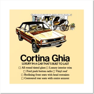 FORD CORTINA GHIA - brochure detail Posters and Art